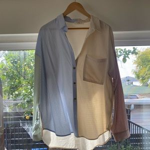 Striped oversized button down